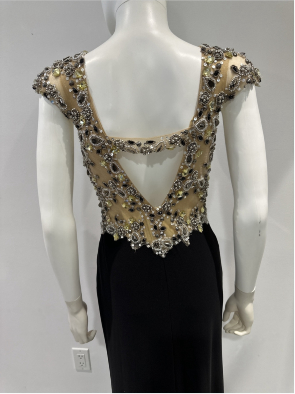 Terani Couture Long Dress Black Nude 4 - Picture 7 of 9